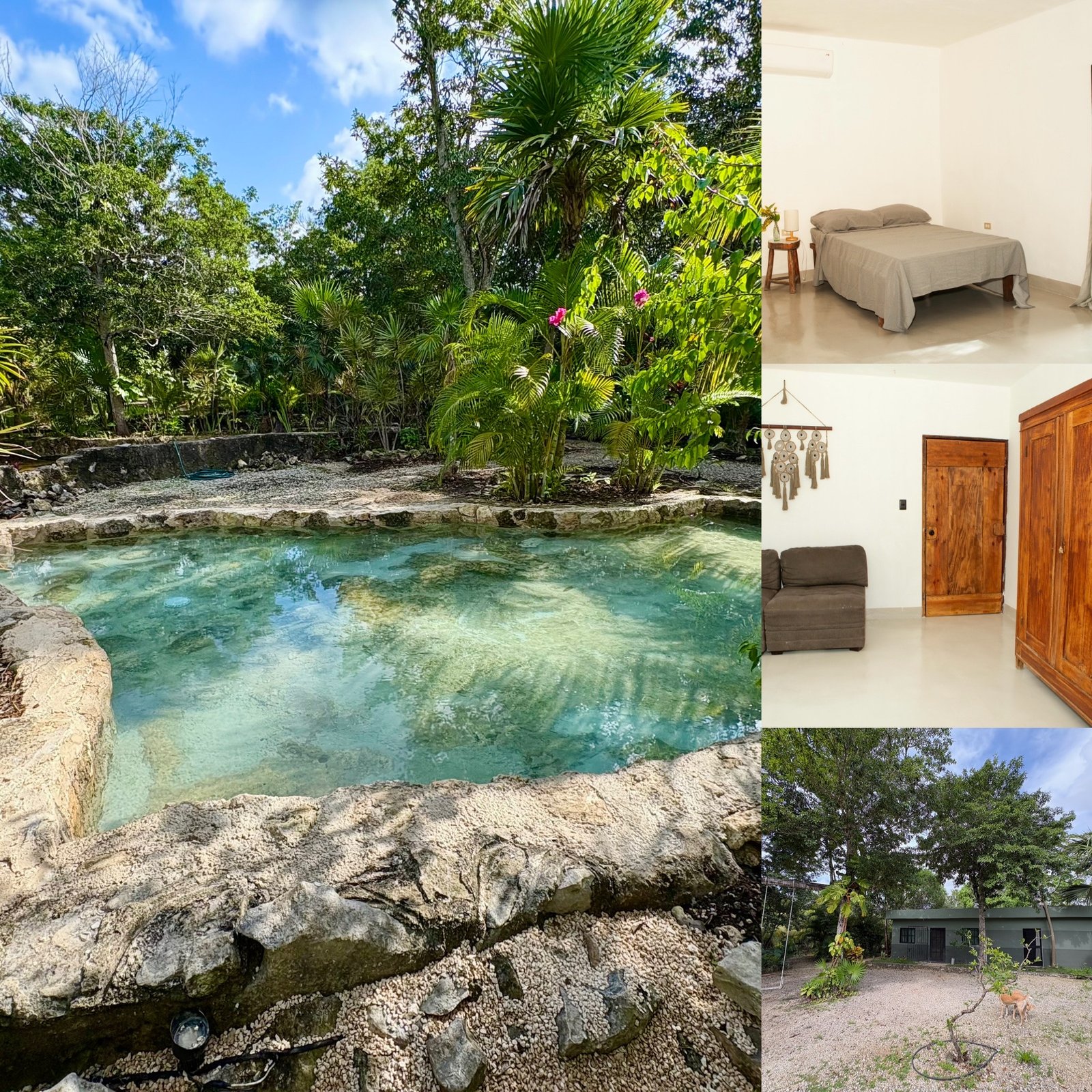 The Compact Home at Rancho Verde Tulum, budget Airbnb with pool access in Tulum