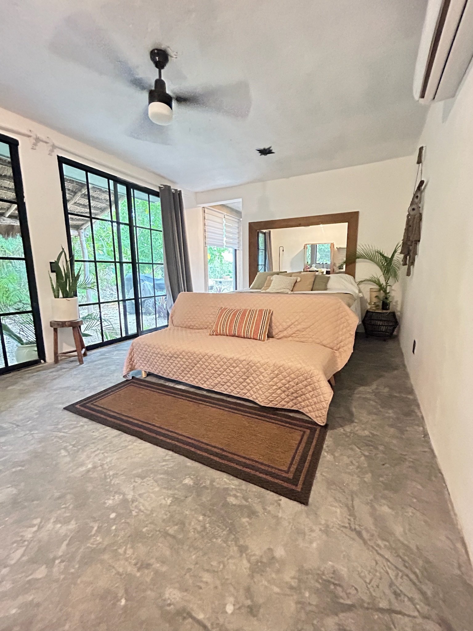 Garden house bedroom with a canopy bed, Rancho Verde Tulum, Tulum, Mexico