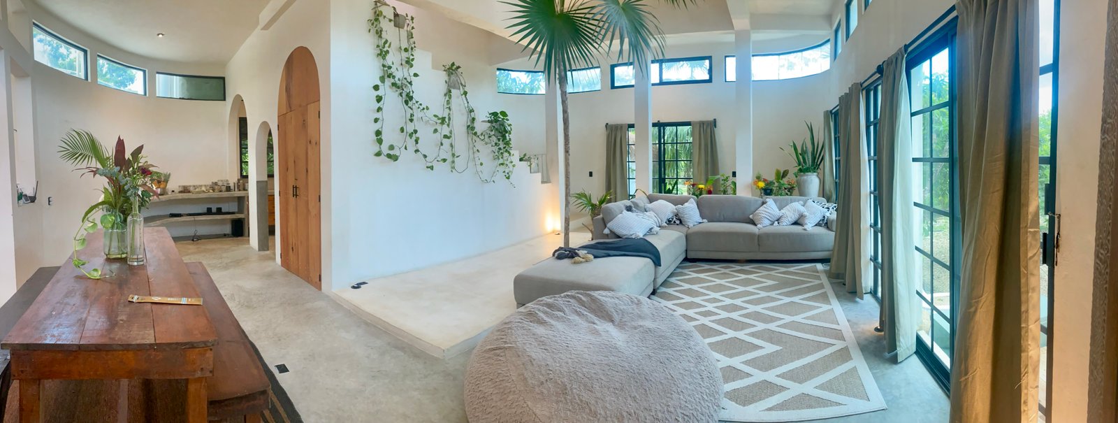 Casa Blanca living room panorama, Rancho Verde Tulum, Tulum, Mexico