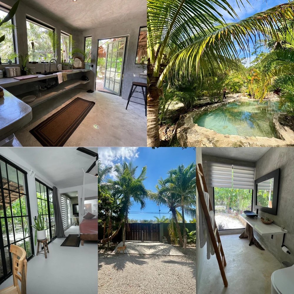The Garden House at Rancho Verde Tulum, jungle view Airbnb with natural pool