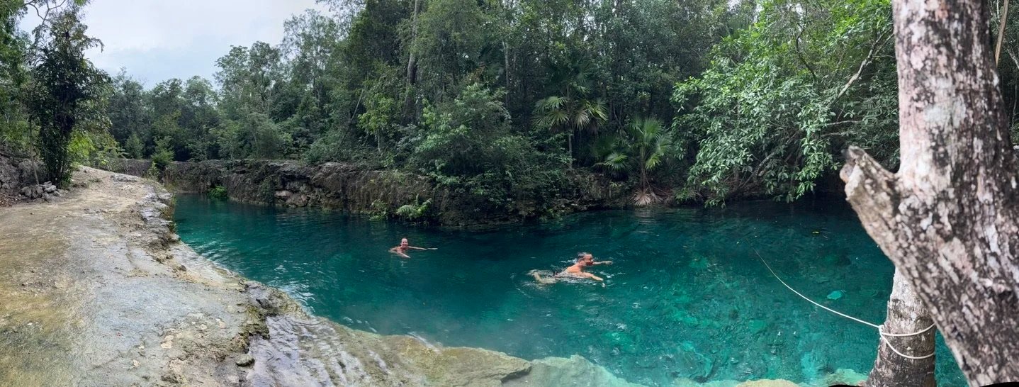Hidden cenote near Tulum, Into the Wild day during the Purpose Reset Retreat at Rancho Verde